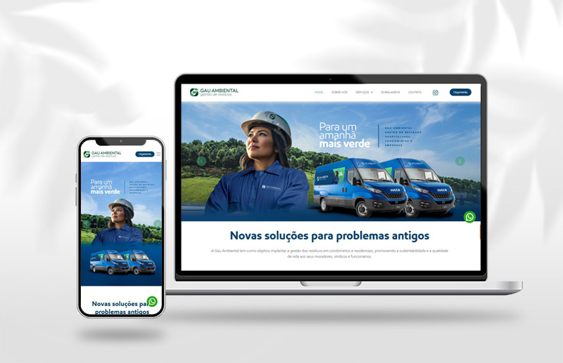 Site Gau Ambiental criado pela Ciao Digital Chapecó